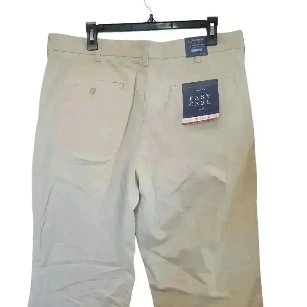 Croft & Barrow Men's Ivory Cotton/Poly/Spandex Classic Fit Chino Pants NEW